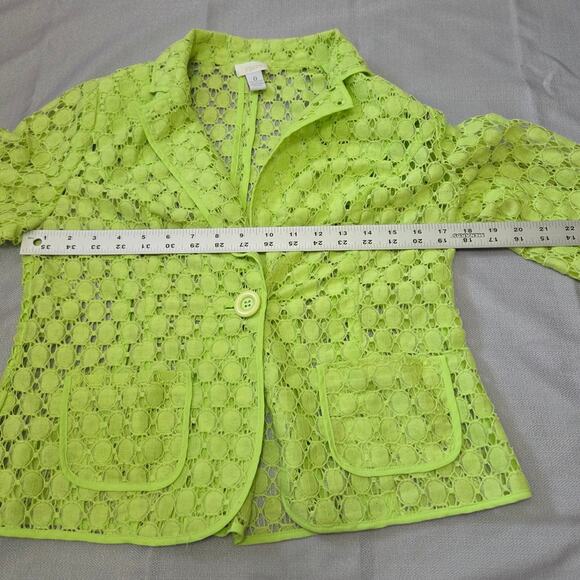Chico's neon green bright summer blazer womens size 0 / XS - Picture 8 of 8